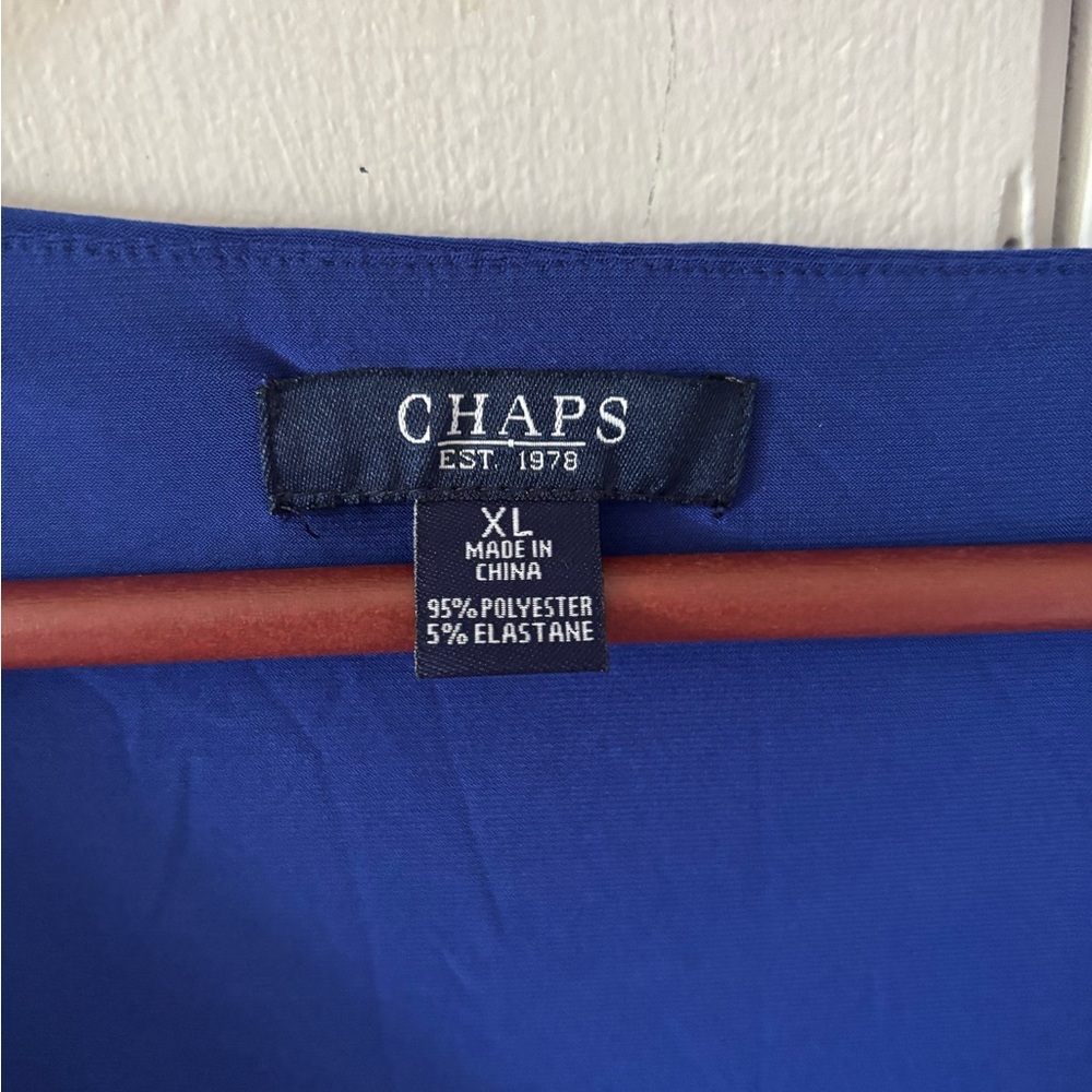 2/$18 Chaps Royal Blue Dress with Black and White Details - Picture 3 of 4